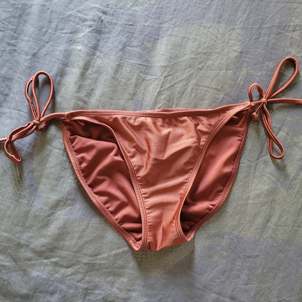 Xhilaration Brown Tie-Side Bikini Bottom Classic Cut